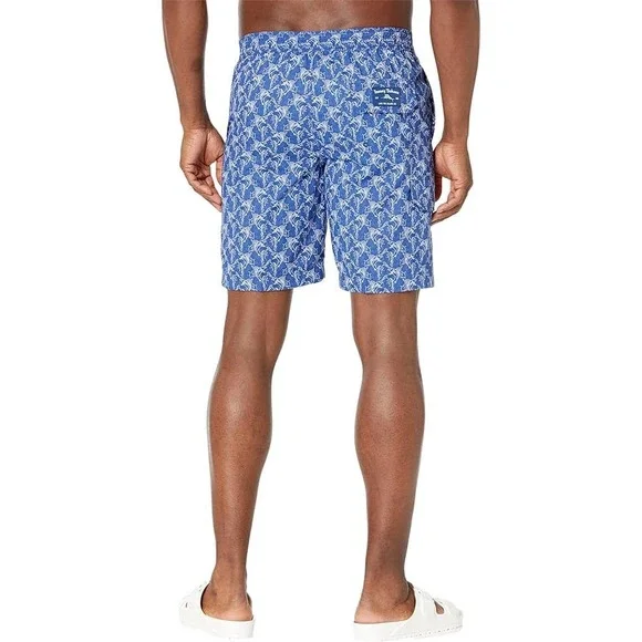 Tommy Bahama Baja Marlin Geo Shorts Elastic Waist Dark Cobalt Size M NWT